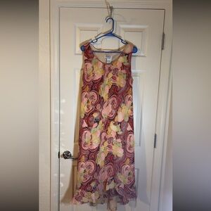 Dressbarn Women's Paisley Midi Dress - Red and Pink